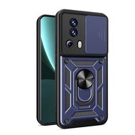 Xiaomi 13 Lite Hoesje - MobyDefend Pantsercase Met Draaibare Ring - Blauw