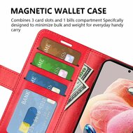 Xiaomi Redmi Note 12 4G Hoesje, MobyDefend Wallet Book Case (Sluiting Achterkant), Zwart
