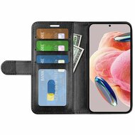 Xiaomi Redmi Note 12 4G Hoesje, MobyDefend Wallet Book Case (Sluiting Achterkant), Zwart