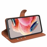 Xiaomi Redmi Note 12 4G Hoesje - MobyDefend Kunstleren Wallet Book Case (Sluiting Voorkant) - Bruin