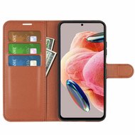 Xiaomi Redmi Note 12 4G Hoesje - MobyDefend Kunstleren Wallet Book Case (Sluiting Voorkant) - Bruin