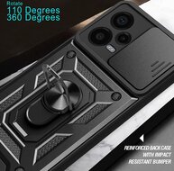 Xiaomi Redmi Note 12 Pro Plus 5G Hoesje - MobyDefend Pantsercase Met Draaibare Ring - Goud