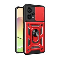 Xiaomi Redmi Note 12 Pro Plus 5G Hoesje - MobyDefend Pantsercase Met Draaibare Ring - Rood