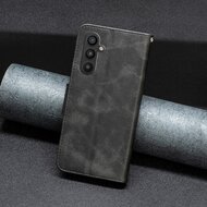 Samsung Galaxy A34 Hoesje - MobyDefend Wallet Book Case Met Koord - Zwart
