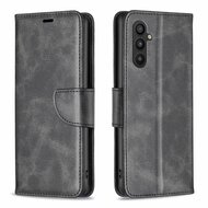 Samsung Galaxy A34 Hoesje, MobyDefend Wallet Book Case Met Koord, Zwart