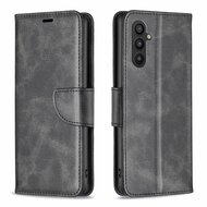 Samsung Galaxy A34 Hoesje - MobyDefend Wallet Book Case Met Koord - Zwart