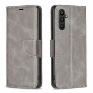 Samsung Galaxy A34 Hoesje - MobyDefend Wallet Book Case Met Koord - Grijs