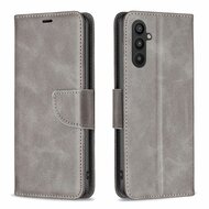 Samsung Galaxy A34 Hoesje, MobyDefend Wallet Book Case Met Koord, Grijs