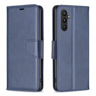 Samsung Galaxy A34 Hoesje - MobyDefend Wallet Book Case Met Koord - Blauw