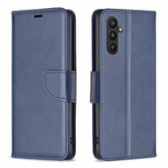 Samsung Galaxy A34 Hoesje, MobyDefend Wallet Book Case Met Koord, Blauw