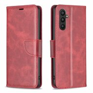 Samsung Galaxy A34 Hoesje, MobyDefend Wallet Book Case Met Koord, Rood