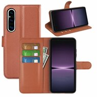 Sony Xperia 1 V Hoesje - MobyDefend Kunstleren Wallet Book Case (Sluiting Voorkant) - Bruin