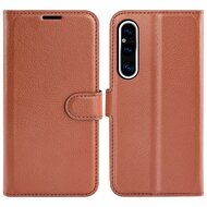 Sony Xperia 1 V Hoesje - MobyDefend Kunstleren Wallet Book Case (Sluiting Voorkant) - Bruin