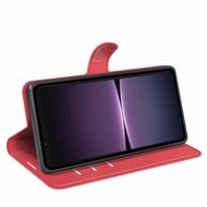 Sony Xperia 1 V Hoesje - MobyDefend Kunstleren Wallet Book Case (Sluiting Voorkant) - Rood