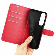 Sony Xperia 1 V Hoesje - MobyDefend Kunstleren Wallet Book Case (Sluiting Voorkant) - Rood