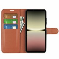 Sony Xperia 10 V Hoesje - MobyDefend Kunstleren Wallet Book Case (Sluiting Voorkant) - Bruin