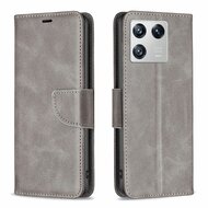 Xiaomi 13 Hoesje, MobyDefend Wallet Book Case Met Koord, Grijs