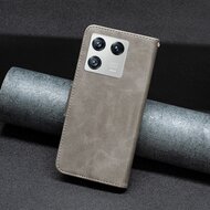 Xiaomi 13 Hoesje - MobyDefend Wallet Book Case Met Koord - Grijs