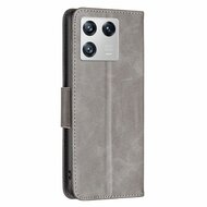 Xiaomi 13 Hoesje - MobyDefend Wallet Book Case Met Koord - Grijs