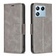 Xiaomi 13 Pro Hoesje, MobyDefend Wallet Book Case Met Koord, Grijs