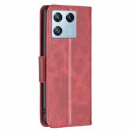 Xiaomi 13 Pro Hoesje, MobyDefend Wallet Book Case Met Koord, Rood