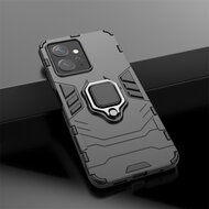 Xiaomi Redmi Note 12 4G Hoesje - MobyDefend Dubbelgelaagde Pantsercase Met Standaard - Zwart