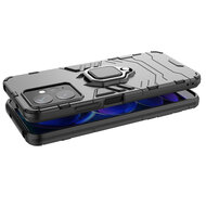 Xiaomi Redmi Note 12 4G Hoesje - MobyDefend Dubbelgelaagde Pantsercase Met Standaard - Zwart