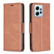 Xiaomi Redmi Note 12 4G Hoesje, MobyDefend Wallet Book Case Met Koord, Bruin