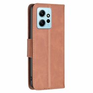 Xiaomi Redmi Note 12 4G Hoesje, MobyDefend Wallet Book Case Met Koord, Bruin