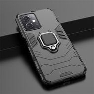 Xiaomi Redmi Note 12 5G Hoesje - MobyDefend Dubbelgelaagde Pantsercase Met Standaard - Zwart