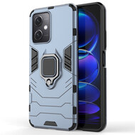 Xiaomi Redmi Note 12 5G Hoesje - MobyDefend Dubbelgelaagde Pantsercase Met Standaard - Blauw