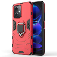 Xiaomi Redmi Note 12 5G Hoesje - MobyDefend Dubbelgelaagde Pantsercase Met Standaard - Rood