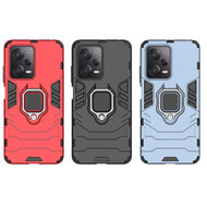 Xiaomi Redmi Note 12 Pro 5G Hoesje - MobyDefend Dubbelgelaagde Pantsercase Met Standaard - Zwart