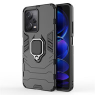 Xiaomi Redmi Note 12 Pro 5G Hoesje - MobyDefend Dubbelgelaagde Pantsercase Met Standaard - Zwart