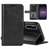 Sony Xperia 1 V Hoesje - MobyDefend Wallet Book Case (Sluiting Achterkant) - Zwart
