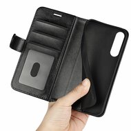 Sony Xperia 1 V Hoesje - MobyDefend Wallet Book Case (Sluiting Achterkant) - Zwart