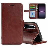 Sony Xperia 1 V Hoesje - MobyDefend Wallet Book Case (Sluiting Achterkant) - Bruin