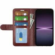 Sony Xperia 1 V Hoesje - MobyDefend Wallet Book Case (Sluiting Achterkant) - Bruin
