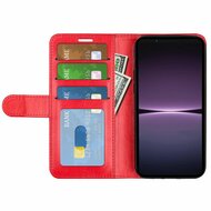 Sony Xperia 1 V Hoesje - MobyDefend Wallet Book Case (Sluiting Achterkant) - Rood