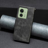 Motorola Edge 40 Hoesje - MobyDefend Wallet Book Case Met Koord - Zwart