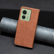 Motorola Edge 40 Hoesje - MobyDefend Wallet Book Case Met Koord - Bruin
