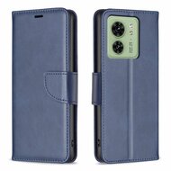 Motorola Edge 40 Hoesje - MobyDefend Wallet Book Case Met Koord - Blauw