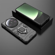 Xiaomi 13 Ultra Hoesje - MobyDefend Dubbelgelaagde Pantsercase Met Standaard - Zwart
