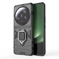 Xiaomi 13 Ultra Hoesje - MobyDefend Dubbelgelaagde Pantsercase Met Standaard - Zwart