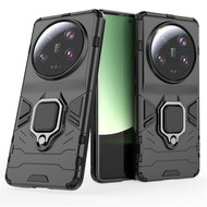 Xiaomi 13 Ultra Hoesje - MobyDefend Dubbelgelaagde Pantsercase Met Standaard - Zwart