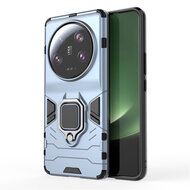 Xiaomi 13 Ultra Hoesje - MobyDefend Dubbelgelaagde Pantsercase Met Standaard - Blauw