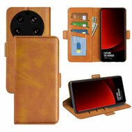 Xiaomi 13 Ultra Hoesje, MobyDefend Luxe Wallet Book Case (Sluiting Zijkant), Lichtbruin