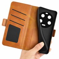 Xiaomi 13 Ultra Hoesje - MobyDefend Luxe Wallet Book Case (Sluiting Zijkant) - Lichtbruin
