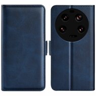 Xiaomi 13 Ultra Hoesje - MobyDefend Luxe Wallet Book Case (Sluiting Zijkant) - Blauw