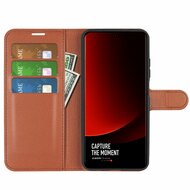 Xiaomi 13 Ultra Hoesje - MobyDefend Kunstleren Wallet Book Case (Sluiting Voorkant) - Bruin
